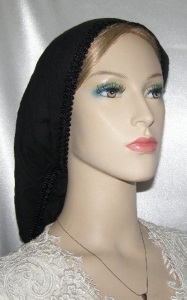 Black Gauze Cotton Snood - Band Ties Headcovering