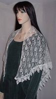 Ivory Floral Lace Shabbat Shawl