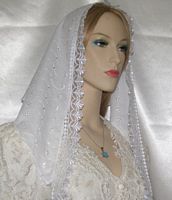 White Eyelet Sheer Ties Tiechel Scarf Headcovering