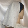 Pale Yellow Eyelet Navy Lace Ties Tiechel Scarf Head Covering #4