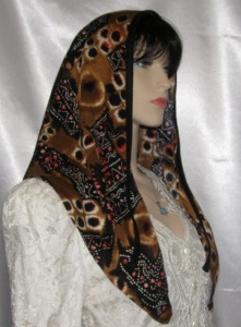 Yocheved Tribal Design Poly Tiechel Scarf Headcovering