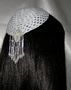 White Crochet Kippah Ivory Diamon Pearl Bead Tassel