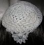 White Crocheted Kippah White Pearl Venise Trimmed Yarmulke