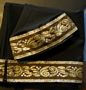 Black Shabbat Shawl Brown Gold Jacquard Atarah
