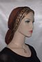 Brown Batiste Gold Brown Jacquard Band Snood