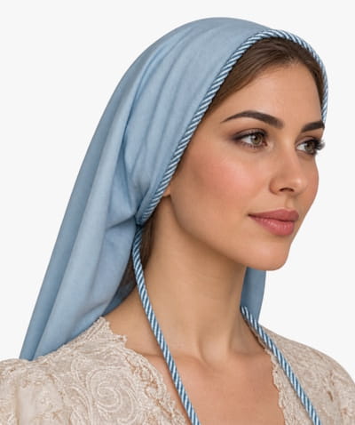Lt. Blue Batiste Tiechel Scarf Headcoverings