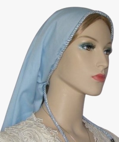 Lt. Blue Batiste Scarf Lt. Blue Batiste Tiechel Scarf Headcoverings