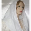 White Paisley Cotton Print Scarf White on White Design Cotton Tichel