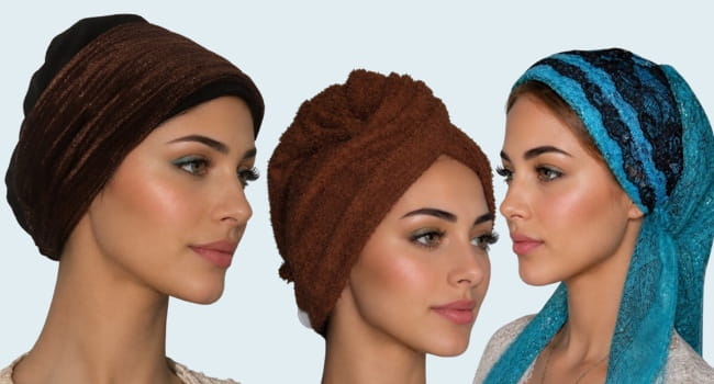 Tichel & Wig Grips | Hair Towels | Headband Accents Head Covering Accessories Banner