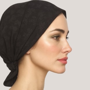 black gray designed headband scarf