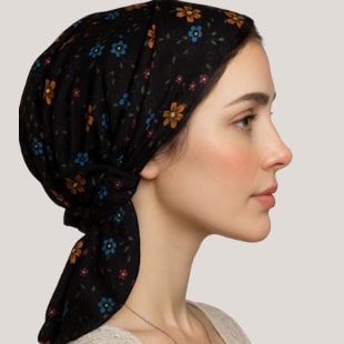black multi floral headband scarf