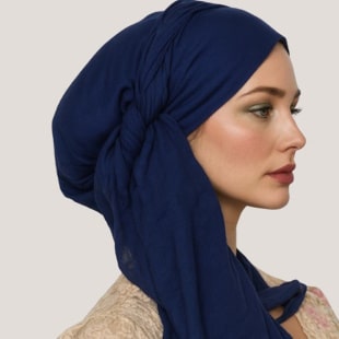 Blue Voile Cotton Wrapping Scarf