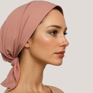 dusty pink polyester headband scarf