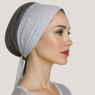 Gray White Floral Sinar Scarf