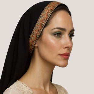 Black Peachskin Sinar Jacquard Band