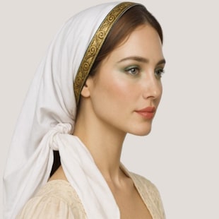 Gold Jacquard Band Tichel Scarf