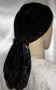 Black Plush Velvet Snood Head Covering