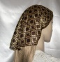 Elisheva Brown Gold Design Kerchief Scarf Headcovering