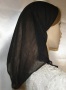 Black Poly Sheer Tiechel Scarf Head Covering #5