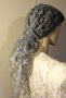 Untrimmed Gray Lace Mantilla Veil Headcovering