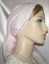 Ivory Lace Pink Batiste Lined Snood Headcovering
