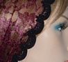 Wine Floral Lace Hair Wrap Mantilla Veil Head Coverings