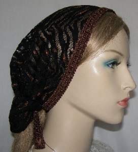 Miriam Black & Brown Nylon Lace Mimkhatah