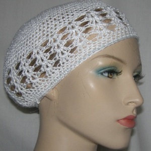 White Crochet Frik Style Kippah