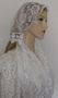 White Lace Rose Venice Trimmed Hair Wrap