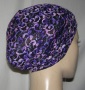 Extra Small Black with Purples Polyester Design Snood Cap