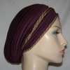 Wine Quilted Corded Turban Snood