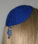 Blue Crocheted Kippah with Tassel