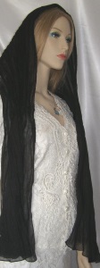 Black Batiste Hair Wrap Headcovering