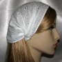 White Eyelet Headband Hair Covering