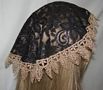 Black Gold Doily Head Covering Gold Venise Lace