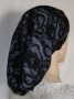 Black Gray Lined Snood Hair Covering