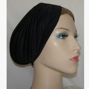 Black Quilted Turban Snood