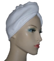 White Microfiber Hair Towel