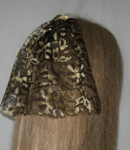 Gold & Black Floral Lace Bar Mitzvah Covering / Bat Mitzvah Headcovering