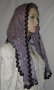 Lilac Floral Lace Hair Wrap Mantilla Veil Head Coverings