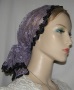 Lilac Floral Lace Hair Wrap Mantilla Veil Head Coverings