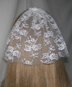 White Chantilly lace Bar Mitzvah / Bat Mitzvah Headcovering