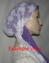 White Lace Lavender Designed PreTied Hair Cover