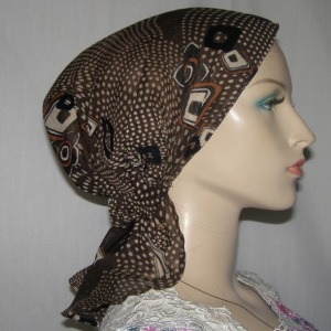 Brown & Tan African Design Headband Scarf