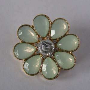 Kiwi Rhinestone Jeweled Tichel Pin