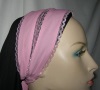 Pink Poly & Lace Tie-on Head Band