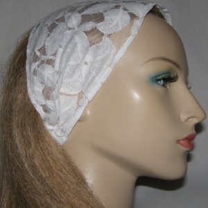 White Floral Wide Headband