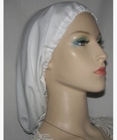 Elastic Front Batiste Snood White Batiste Elastic Front Snood Headcoverings