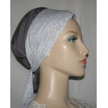 Gray White Floral Ties Sherntichel Scarf