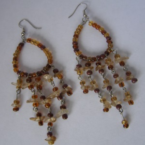 Bohemian Amber Beaded Earrings